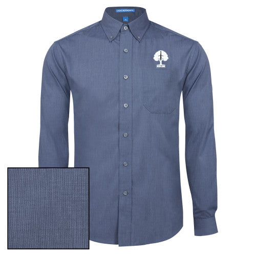 Poplin Crosshatch Long Sleeve Button Down