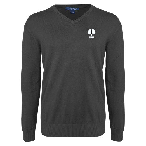 Charcoal Heather VNeck Sweater