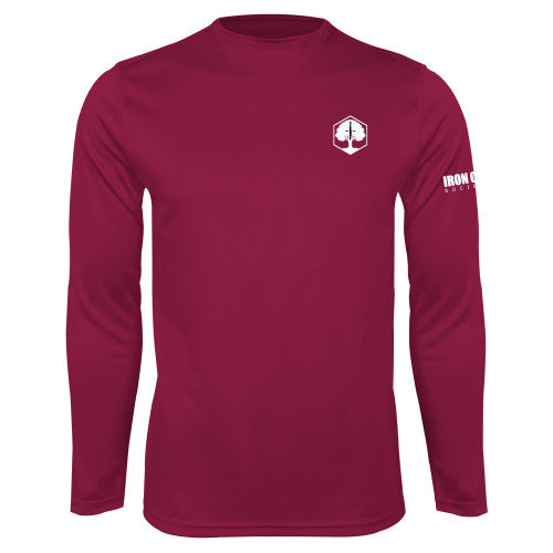 Maroon Performance Long Sleeve Shirt