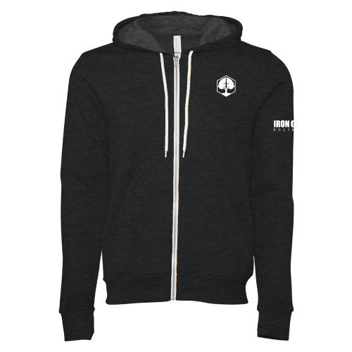 Bella + Canvas Dark Grey Heather Full Zip Hood