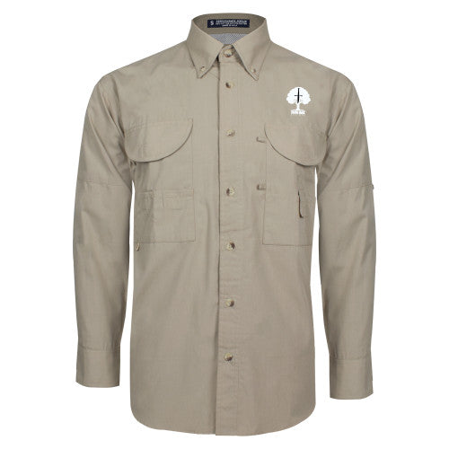 Khaki Fishing Shirt Performance Long Sleeve