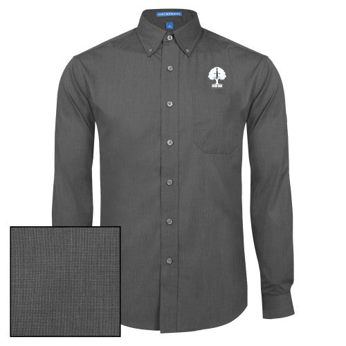 Poplin Crosshatch Long Sleeve Button Down