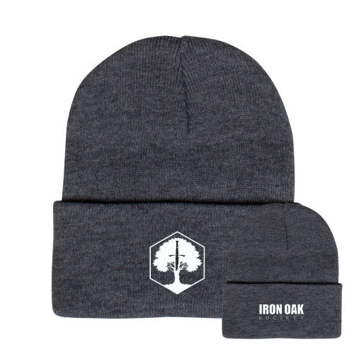 Grey Knit Beanie w/Cuff
